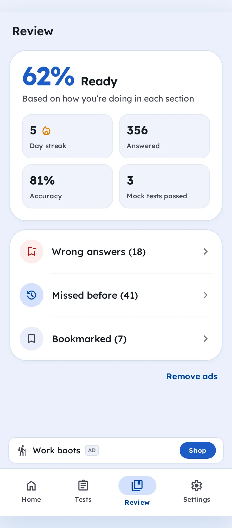 Readiness and review in one place