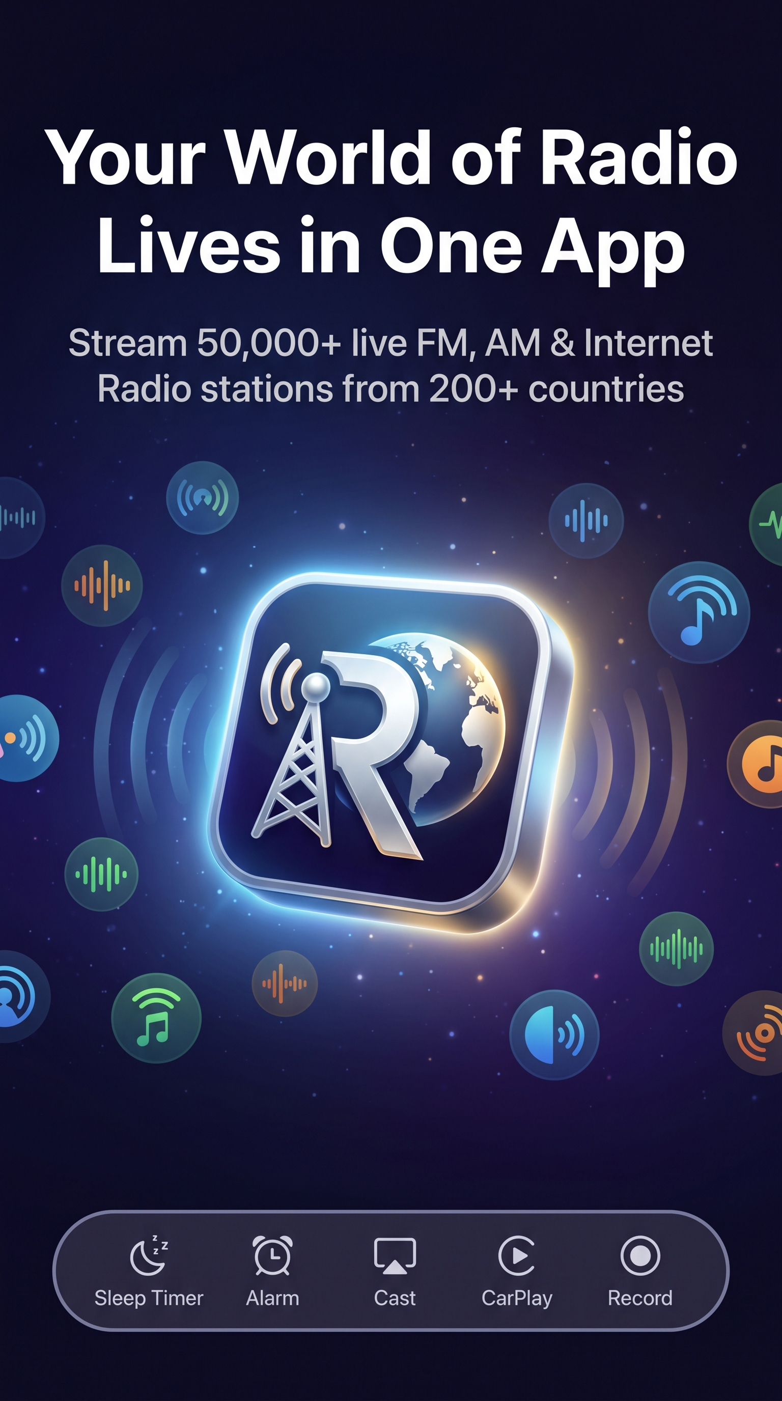Home screen with popular stations