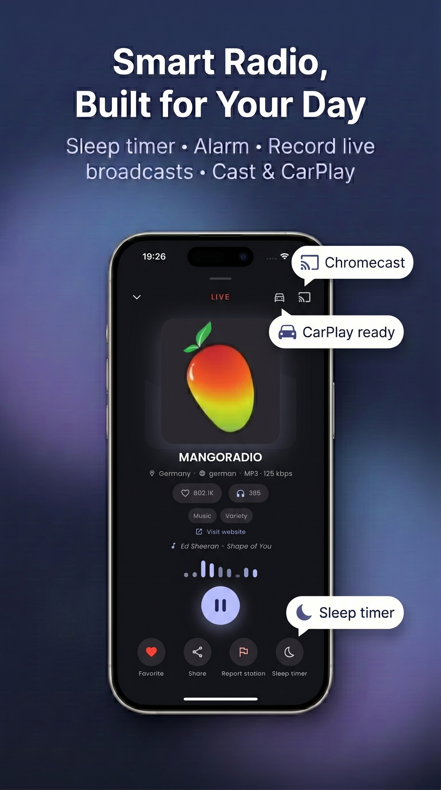 Sleep timer and equalizer