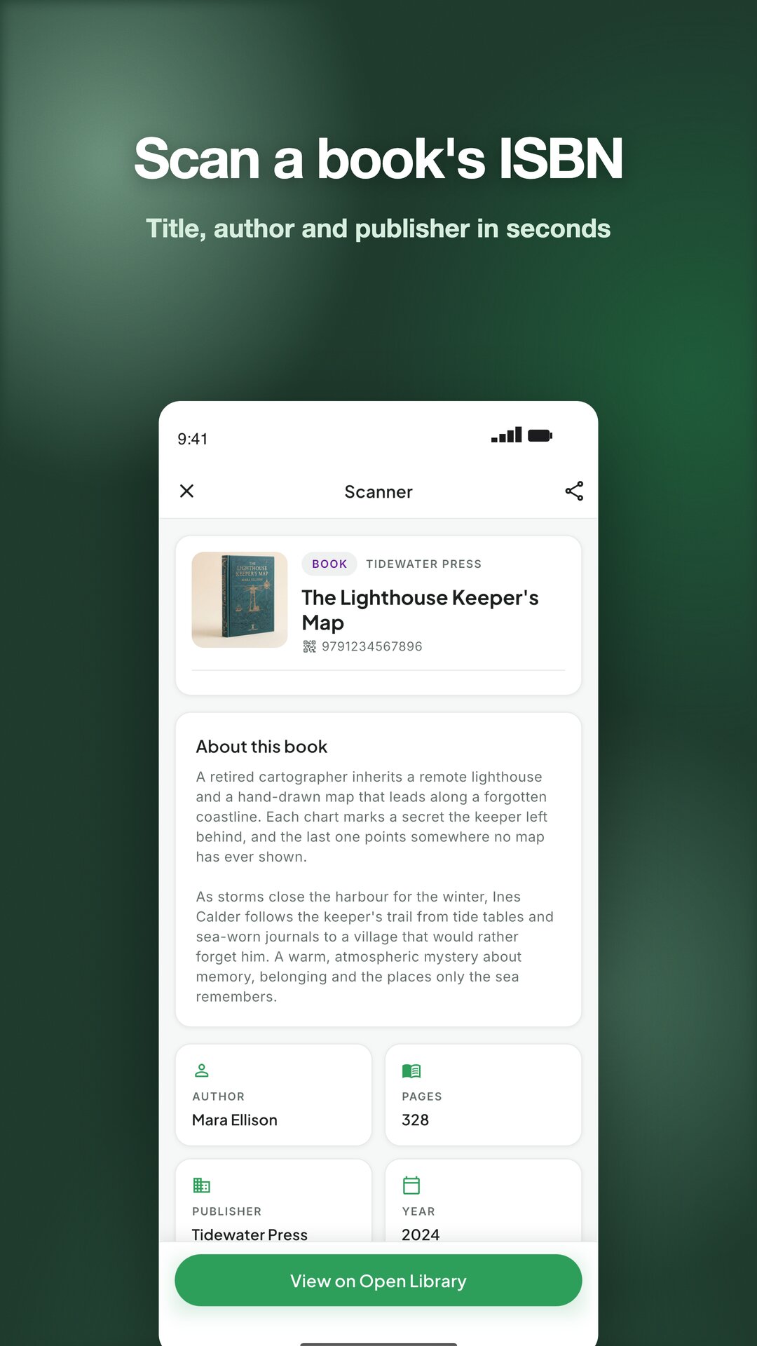 Scan a book's ISBN
