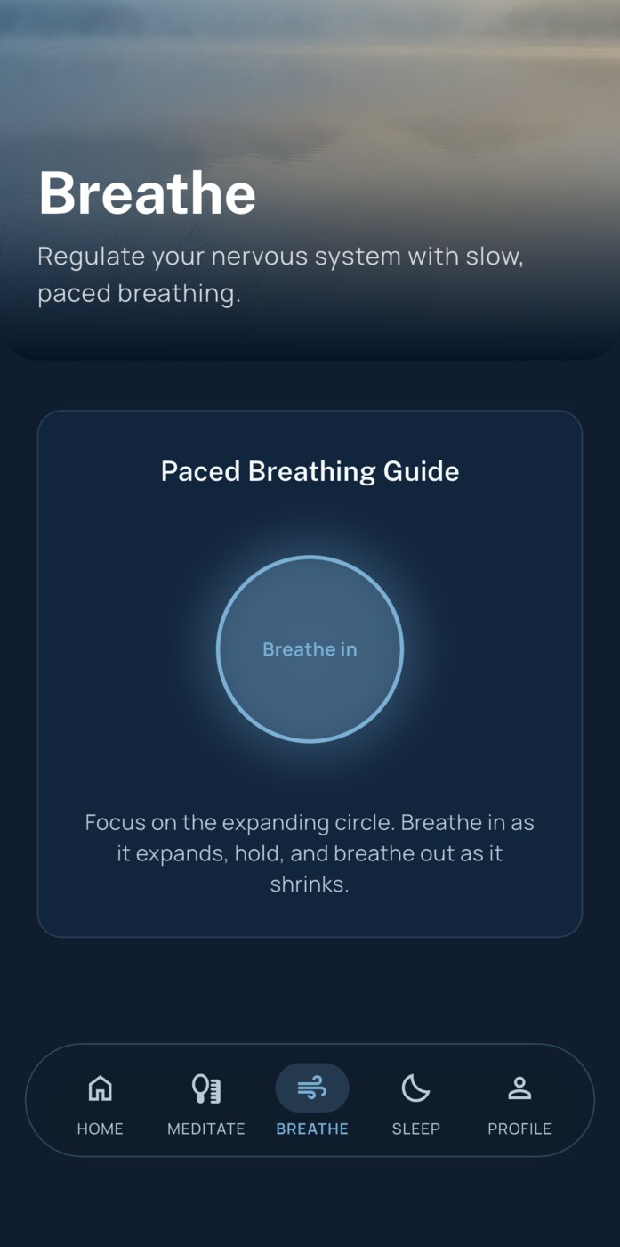 Guided paced breathing