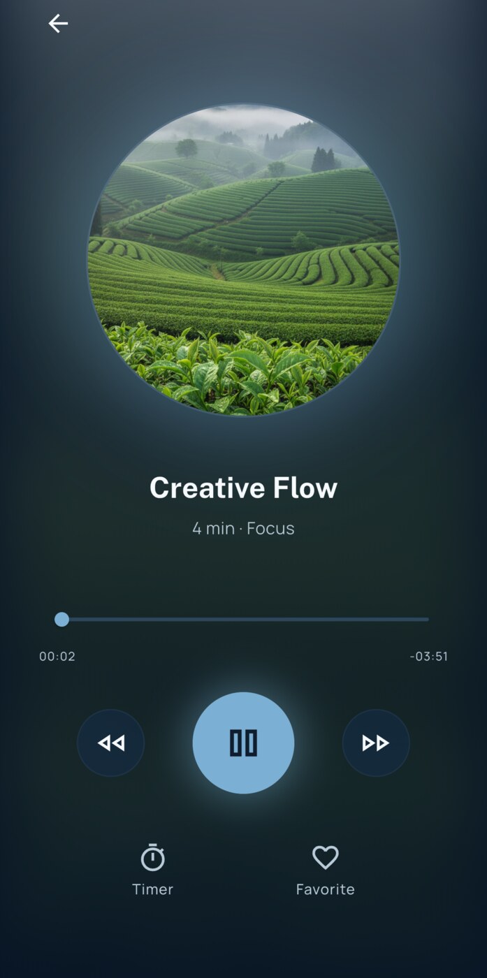 Full-screen player with timer